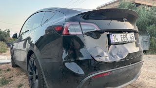 Park halinde ki aracıma çarptılar  Tesla Kazası 💥 Bekçi Modu işe yaradı mı [upl. by Morette]