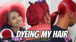 dyeing my hair red WITHOUT BLEACH [upl. by Eckart]