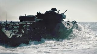 US Marines Amphibious Vehicles Go For A Swim [upl. by Holton779]