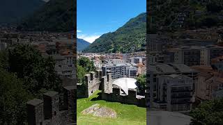 Bellinzona Canton of Ticino Switzerland View from Castelgrande [upl. by Elleinnad505]