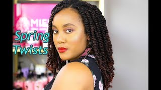 Spring Twist On Natural hair Tutorial Protective Style [upl. by Nomed]