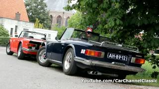 9x Triumph TR6  Lovely sounds 1080p HD [upl. by Akcirderf]