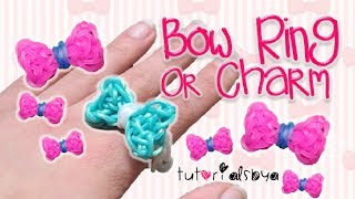 UPDATED Bow Ring  Charm Rainbow Loom Tutorial  How To [upl. by Christophe916]