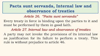 Pacta sunt servanda Internal law and observance of treaties [upl. by Slade]