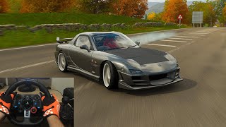 Drift Mazda RX7 Forza Horizon 4  Logitech G29 and Shifter 4K Gameplay [upl. by Elbert553]