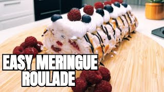 Meringue Roulade with Raspberry Easy Prepare a Recipe for Your Loved Ones [upl. by Savell]