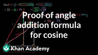 Proof of angle addition formula for cosine  Trigonometry  Khan Academy [upl. by Anaeerb876]