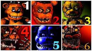 All FNAF Games Complete FNAF 1 2 3 4 5 6 Full Walkthrough [upl. by Caril]