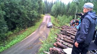 Novikov crash WRC Rally Finland 2013 [upl. by Rehposirhc]