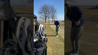 Chipping a golf ball into a ball retriever shorts golf [upl. by Button]