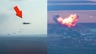 Russian fighter jet drops bombs and gets shot down a minute later [upl. by Gayler]