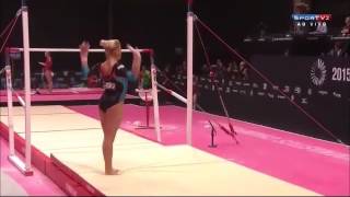 10 best uneven bars routines worlds 2015 [upl. by Hnilym818]