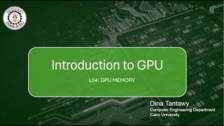 Parallel Computing  CMP 4005  GPU Memory  Lecture 04 [upl. by Jezabelle]