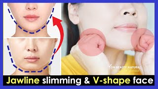 How to make Jawline slimming V shape face Slim face with Face Exercises and Massages [upl. by Petta355]