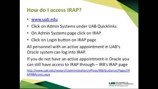 Introduction to IRAP Integrated Research Admin Portal [upl. by Yduj980]