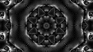 Meditation Magic HourLong Geometric Kaleidoscopic Animation in Black amp White Color HD [upl. by Cochard]