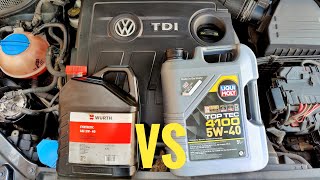 BEST ENGINE OIL FOR VW  LIQUI MOLY TOPTEC VS WURTH SYNTHETIC ENGINE OIL COMPARISON [upl. by Clywd]