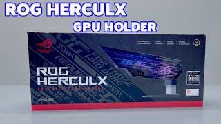 Asus Rog Herculx Graphics Card Holder rgb Unbox and Install [upl. by Eillor580]