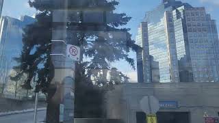 Winter bus ride from Centennial College to Scarborough Town Center Station Ontario Canada [upl. by Oswin]