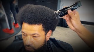 SO SATISFYING Shaping An Afro With A Taper [upl. by Ahsennek]