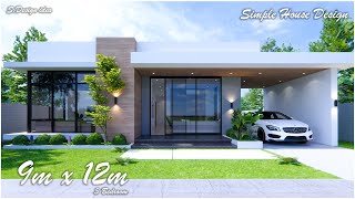 Simple House Design idea  9m x 12m 108sqm  3Bedroom [upl. by Rafe]