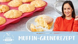 MuffinGrundrezept – für herrlich fluffige Muffins 🧁 I Einfach Backen [upl. by Drofdarb]