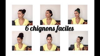 6 chignons faciles à faire pour cheveux bouclés [upl. by Brezin]