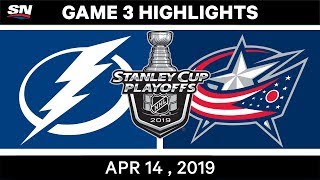 NHL Highlights  Lightning vs Blue Jackets Game 3 – April 14 2019 [upl. by Ennairej119]