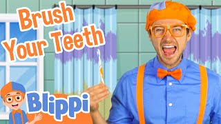 Brush Your Teeth Song Blippi  Sing Along With Me  Moonbug Kids [upl. by Dimo]