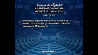 Roma  Camera  19 Legislatura  333 seduta 250724 [upl. by Sajovich10]