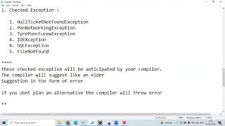 Exception Handling Introduction  Checked Exceptions  Unchecked Exceptions java coding [upl. by Figge]