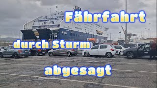 Fährfahrt durch Sturm abgesagt Stellplatz Livorno Toskana [upl. by Horter]