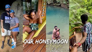 BELIZE VLOG 🇧🇿  Our Honeymoon Private Treehouse St Herman’s Cave  Blue Hole  ShaniceAlisha [upl. by Nihsfa]