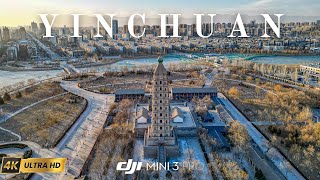 Yinchuan 🇨🇳  Capital of Ningxia Province  Winter 2023 China  4K Drone Video [upl. by Arannahs861]