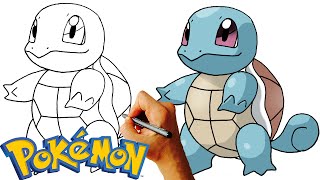 How to Draw Squirtle Pokemon Step by Step Drawing Lesson [upl. by Glialentn]