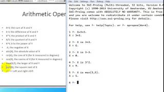 Prolog Tutorial 3  Basic Arithmatic operators in Prolog [upl. by Daisie]