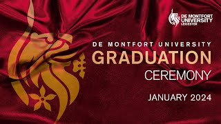 DMU January Graduations 2024 Friday 26 January 10am [upl. by Nnodnarb]