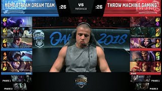 Meme Stream Dream Team vs Throw Machine Gaming  Streamer Show Match at S8 NA LCS 2018 Summer Finals [upl. by Aicenav]