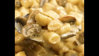 EASY homemade ricotta Gnocchi with creamy Mushroom Sauce [upl. by Anisor419]