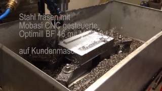 Stahl fräsen Mach3 4 mit CNC Fräsmaschine Optimum OPTImill BF46 [upl. by Ettennil]