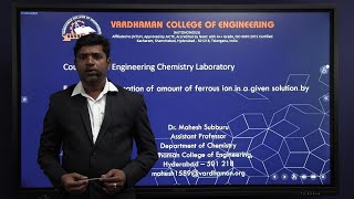 Engineering Chemistry  Estimation of amount of Ferrous Ion in a given solution by permanganometry [upl. by Atisusej]