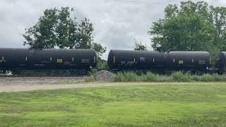 Pere Marquette heritage unit leading an oil train in Erie Pennsylvania [upl. by Onitnatsnoc]