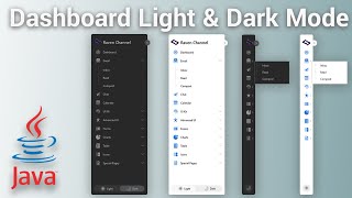 Create Dashboard with Dropdown Menu Light and Dark Mode using Java Swing and FlatLaf [upl. by Rybma]