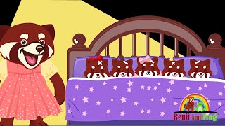 Five Cute Little Pandas Jumping on the Bed  Fun Nursery Rhymes  Benji amp Frog [upl. by Solon]