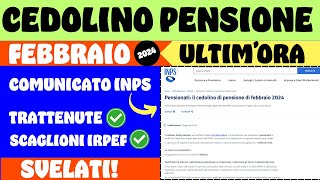 🔴 ULTIMORA CEDOLINO PENSIONE INPS 2024 ➜ COMUNICATO INPS [upl. by Refannej50]