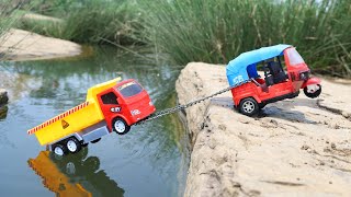 Auto Rickshaw And Dumper Truck Accident Pulling Out Jcb 3dx CNG Auto Rickshaw  Cartoon Jcb  CS Toy [upl. by Azyl]