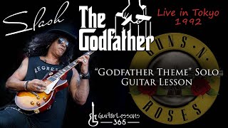 Slash  Godfather Theme Solo Guitar Lesson  Guns N Roses Live in Tokyo 1992 [upl. by Koslo897]