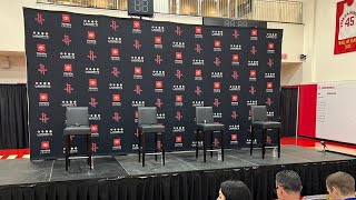 Livestream Houston Rockets set to introduce new rookies Amen Thompson Cam Whitmore [upl. by Anawek]