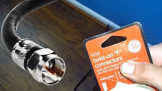 How to Install a Coax Cable F Connector with Common Tools [upl. by Arremat591]