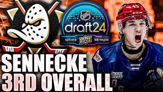 ANAHEIM DUCKS MAKE A SHOCKING PICK BECKETT SENNECKE 3RD OVERALL AT THE 2024 NHL ENTRY DRAFT [upl. by Sudnak]